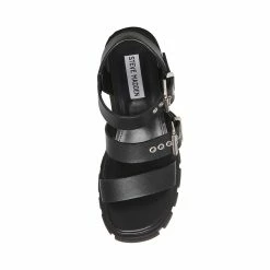 STEVEMADDEN LOCATE BLACK LEATHER