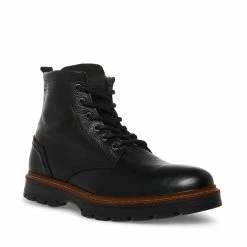 STEVEMADDEN Men's LUCIUS BLACK LEATHER