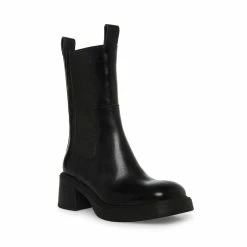STEVEMADDEN Women's Shoes MAREN BLACK LEATHER