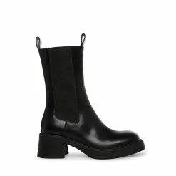 STEVEMADDEN Women's Shoes MAREN BLACK LEATHER