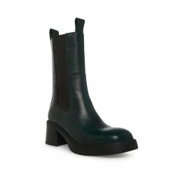 STEVEMADDEN MAREN DARK GREEN LEATHER Women's Shoes