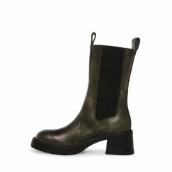 STEVEMADDEN Women's Shoes MAREN DARK GREY LEATHER