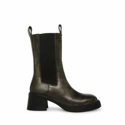 STEVEMADDEN Women's Shoes MAREN DARK GREY LEATHER