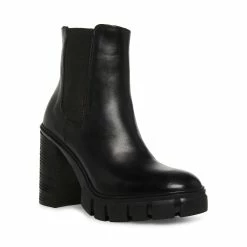 STEVEMADDEN MERRICK BLACK LEATHER Women's Shoes