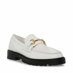STEVEMADDEN Women's Shoes MISTOR WHITE LEATHER