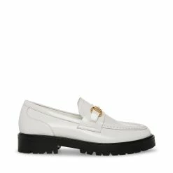 STEVEMADDEN Women's Shoes MISTOR WHITE LEATHER