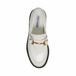 STEVEMADDEN Women's Shoes MISTOR WHITE LEATHER