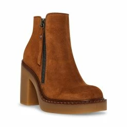 STEVEMADDEN MOBY COGNAC SUEDE Women's Shoes