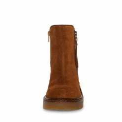 STEVEMADDEN MOBY COGNAC SUEDE Women's Shoes
