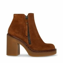 STEVEMADDEN MOBY COGNAC SUEDE Women's Shoes