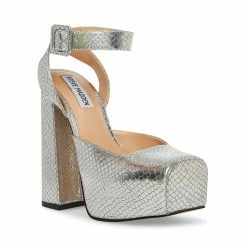 STEVEMADDEN MONICA SILVER SNAKE Women's Shoes