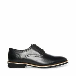 SteveMadden Men's DERBYY BLACK LEATHER