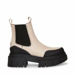 STEVEMADDEN Women's Shoes NICKI TAUPE LEATHER