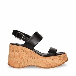 STEVEMADDEN Women's Shoes PAM BLACK LEATHER