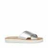 SteveMadden Women's Shoes PERCY SILVER LEATHER