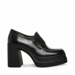 STEVEMADDEN Women's Shoes PERRY BLACK LEATHER