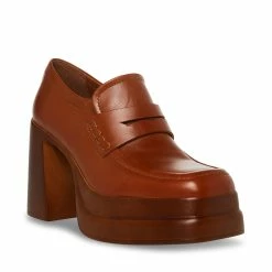 STEVEMADDEN PERRY COGNAC LEATHER Women's Shoes