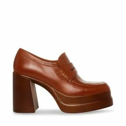 STEVEMADDEN PERRY COGNAC LEATHER Women's Shoes