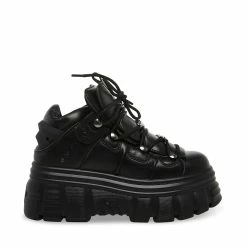 STEVEMADDEN REIGN BLACK LEATHER