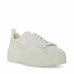 STEVEMADDEN Women's Shoes RORRI WHITE LEATHER