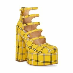 STEVEMADDEN ROSARIO YELLOW PLAID Women's Shoes