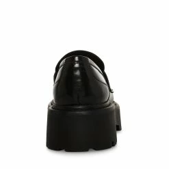 STEVEMADDEN Women's Shoes ROUX BLACK LEATHER