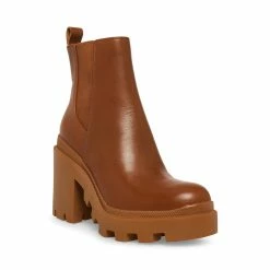 STEVEMADDEN ROXIE COGNAC LEATHER Women's Shoes
