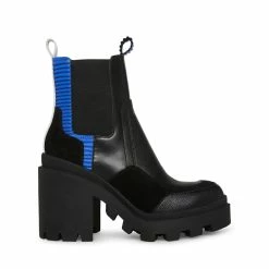 STEVEMADDEN Women's Shoes RUMBLE BLACK LEATHER