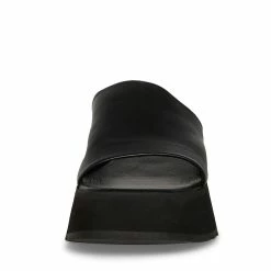 STEVEMADDEN Women's Shoes SAMMIE BLACK LEATHER