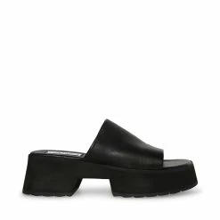 STEVEMADDEN Women's Shoes SAMMIE BLACK LEATHER