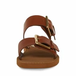 STEVEMADDEN Women's Shoes SANTO COGNAC LEATHER
