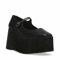 STEVEMADDEN SASHA BLACK LEATHER