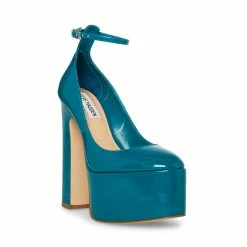 STEVEMADDEN SKYRISE TEAL PATENT Women's Shoes