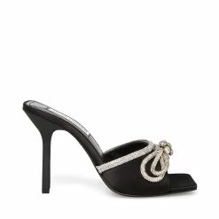 STEVEMADDEN EMBELLISH BLACK SATIN
