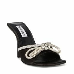 STEVEMADDEN EMBELLISH BLACK SATIN