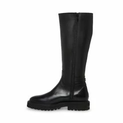 STEVEMADDEN SOURCE BLACK LEATHER