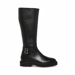 STEVEMADDEN SOURCE BLACK LEATHER