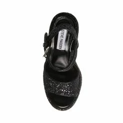 STEVEMADDEN Women's Shoes SWEETS BLACK GLITTER
