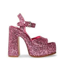 STEVEMADDEN Women's Shoes SWEETS PINK GLITTER