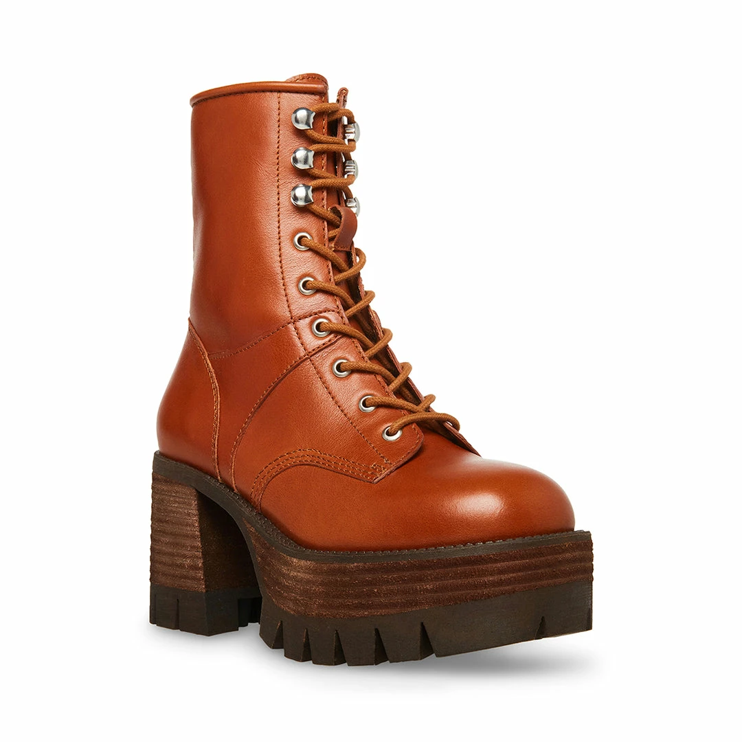 STEVEMADDEN Women's Shoes TREVOR TAN LEATHER