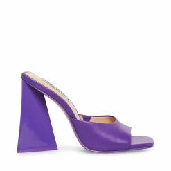 STEVEMADDEN Women's Shoes TWISTS PURPLE LEATHER