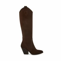 STEVEMADDEN Women's Shoes VITTORIA BROWN SUEDE