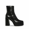 STEVEMADDEN Women's Shoes WREN BLACK LEATHER