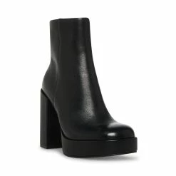 STEVEMADDEN Women's Shoes ZENIA BLACK LEATHER