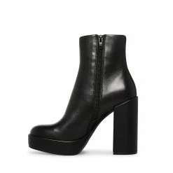 STEVEMADDEN Women's Shoes ZENIA BLACK LEATHER
