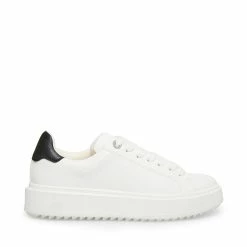 SteveMadden CATCHER WHITE BLACK Women's Shoes