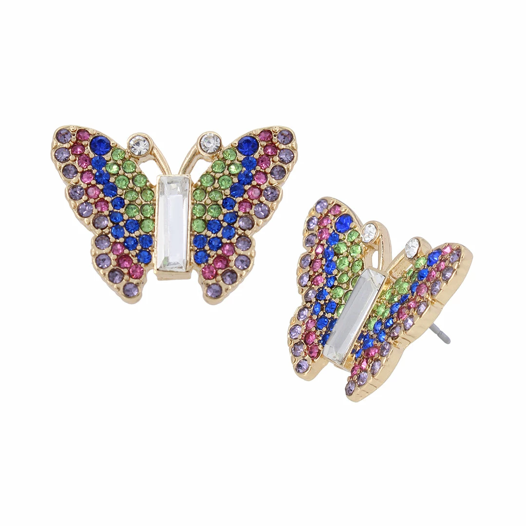 STEVEMADDEN BUTTERFLY STUDS MULTI