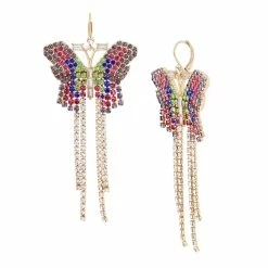 STEVEMADDEN BUTTERFLY CHANDELIER EARRINGS MULTI
