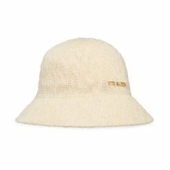 STEVEMADDEN MOLDED POLY YARN BUCKET HAT CREAM