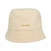 STEVEMADDEN BRUSHED SOLID POLY BUCKET HAT NATURAL